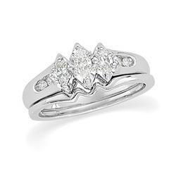 14K White Gold Diamond Bridal Set Band Onlywhite 