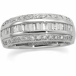14K White Gold Diamond Bridal Anniversary Band Ringwhite 