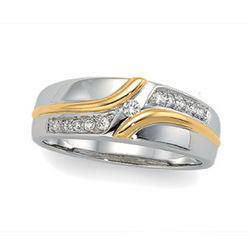 14K Two Tone Gold Diamond Bridal Duo Ringtwo 