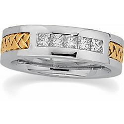 14K Two Tone Gold Diamond Duo Ringtwo 