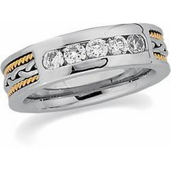 14K Two Tone Gold Diamond Duo Ringtwo 