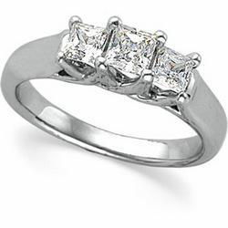 Platinum Three 3 Stone Diamond Bridal Anniversary Band Ringplatinum 