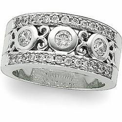 14K White Gold Diamond Bridal Anniversary Band Ringwhite 