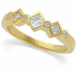 14K Yellow Gold Diamond Bridal Anniversary Band Ringyellow 
