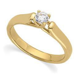 14K Yellow Gold Solitaire Diamond Bridal Engagement Ringyellow 