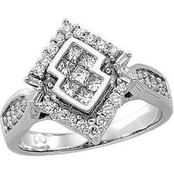 14K White Gold Diamond Fashion Ringwhite 