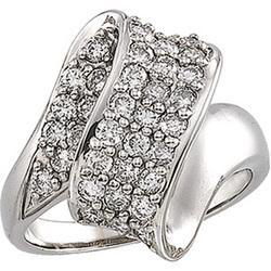 14K White Gold Diamond Fashion Ringwhite 