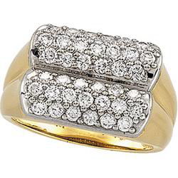 14K Two Tone Gold Diamond Fashion Ringtwo 