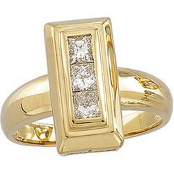 14K Yellow Gold Three 3 Stone Diamond Ringyellow 