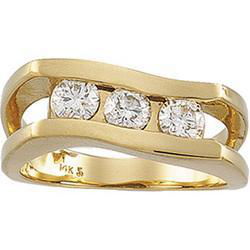 14K Yellow Gold Three 3 Stone Diamond Ring - 0.3/4 ctw.yellow 