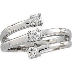 14K White Gold Three 3 Stone Diamond Ringwhite 