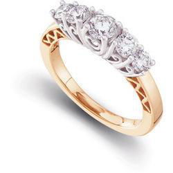 14K Two Tone Gold Diamond Bridal Anniversary Band Ringtwo 