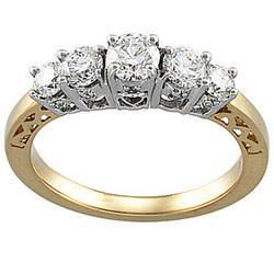 14K Two Tone Gold Diamond Bridal Anniversary Band Ringtwo 