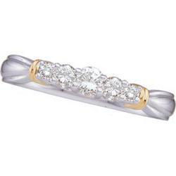 14K Two Tone Gold Diamond Bridal Anniversary Band Ringtwo 