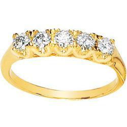 14K Yellow Gold Created Moissanite Anniversary Band Ringyellow 