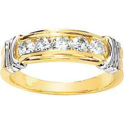 14K Two Tone Gold Created Moissanite Band Ringtwo 