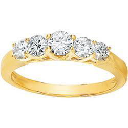 14K Yellow Gold Created Moissanite Anniversary Band Ringyellow 