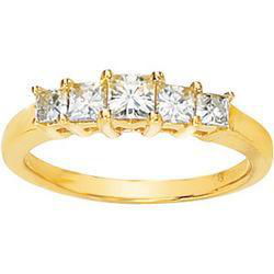 14K White Gold Created Moissanite Anniversary Band Ringwhite 