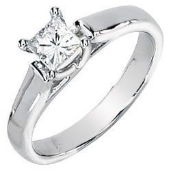 14K Yellow Gold Princess Cut Solitaire Created Moissanite Engagement Ringyellow 