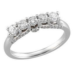14K White Gold Diamond Bridal Anniversary Band Ringwhite 