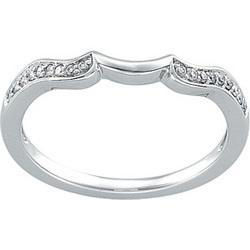 14K White Gold Diamond Bridal Engagement Band Ringwhite 