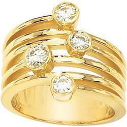14K Yellow Gold Created Moissanite Ringyellow 