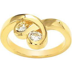 14K Yellow Gold Created Moissanite Ringyellow 
