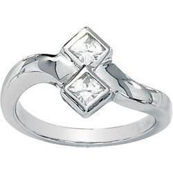 14K White Gold Created Moissanite Ringwhite 