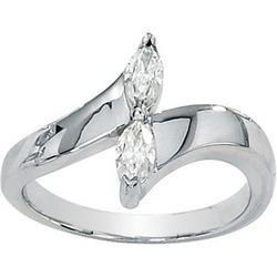 14K White Gold Created Moissanite Ringwhite 
