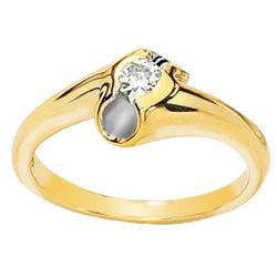 14K Two Tone Gold Created Moissanite Ringtwo 