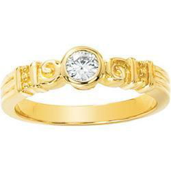 14K Yellow Gold Created Moissanite Ringyellow 