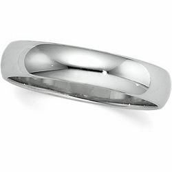 14K White Gold Light Half Round Band - 3mmwhite 