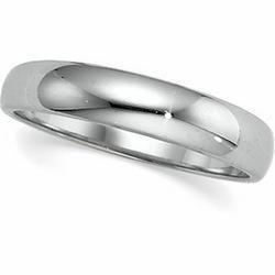 14K White Gold Half Round Tapered Band - 3mmwhite 