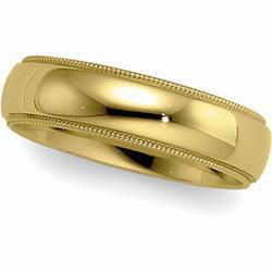 10K Yellow Gold Light Comfort Fit Milgrain Band - 6mmyellow 