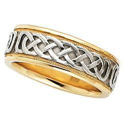 14K Two Tone Gold Bridal Celtic Bandtwo 