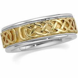 14K Two Tone Gold Bridal Celtic Bandtwo 