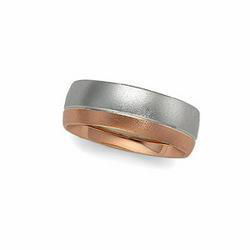 14K White Gold Pink Bridal Design Duo Bandwhite 