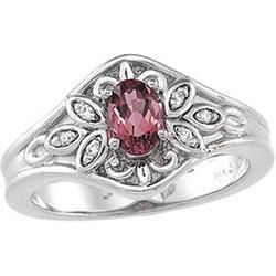 14K White Gold Tourmaline & Diamond Ringwhite 