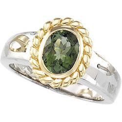 14K Yellow Gold Green Tourmaline Ringyellow 