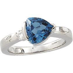 14K White Gold Topaz & Diamond Ringwhite 