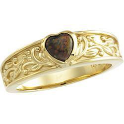 14K Yellow Gold Black Opal Ringyellow 