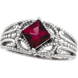 14K White Gold Rhodolite Garnet Ringwhite 