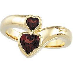 14K Yellow Gold Mozambique Garnet Heart Ringyellow 