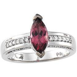 14K White Gold Pink Tourmaline & Diamond Ringwhite 