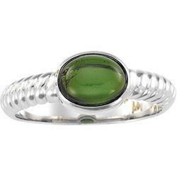 14K White Gold Green Tourmaline Ringwhite 