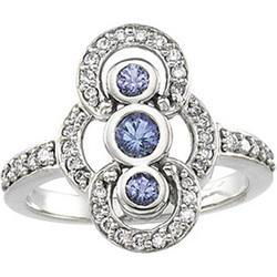 14K White Gold Tanzanite & Diamond Ringwhite 