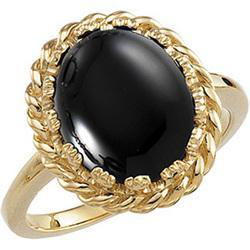14K Yellow Gold Onyx Ringyellow 