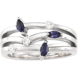 14K White Gold Iolite & Diamond Ringwhite 