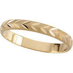 14K White Gold Teen Diamond Cut Joint Ringwhite 