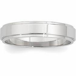 14K White Gold Flat Edge Band - 4mmwhite 